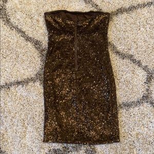 Alice and Olivia Brown sequin dress